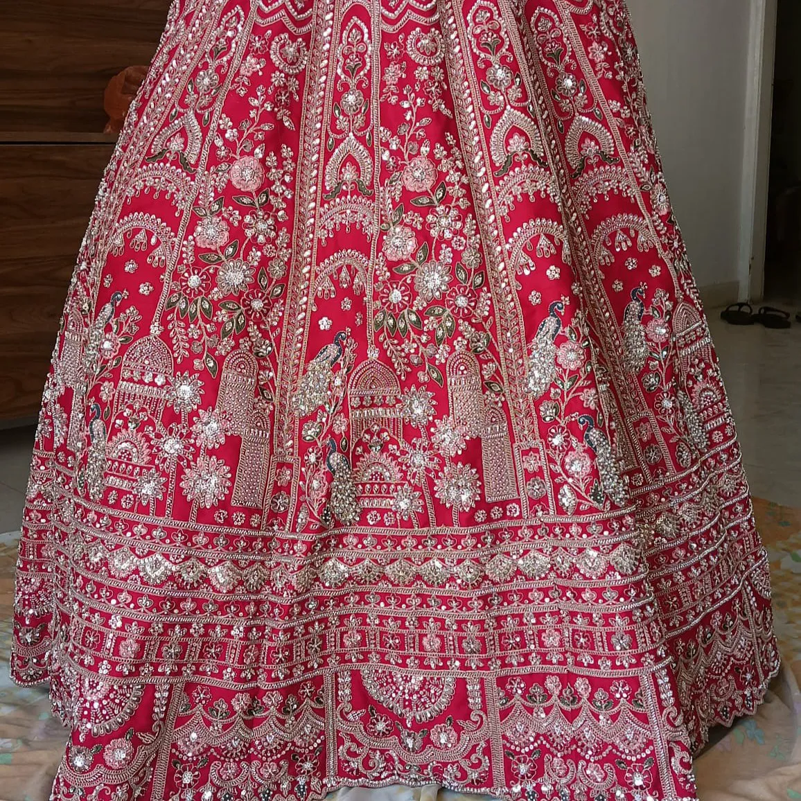 Red bridal lehenga sale