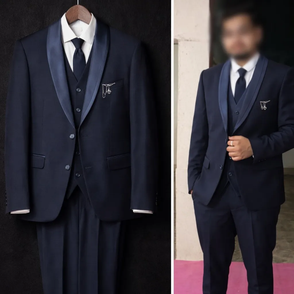 Navy Blue 3 Piece Suit (XL)