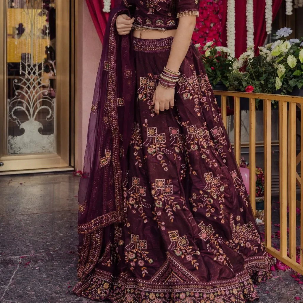Trending wine colour choli — 2
