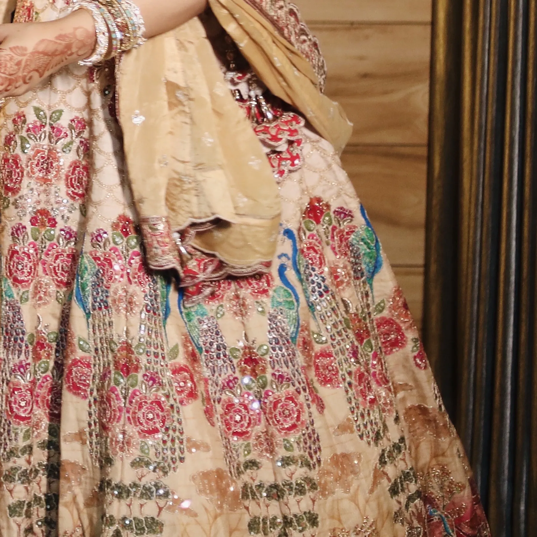 Beige Lehenga with blouse dupatta — 3