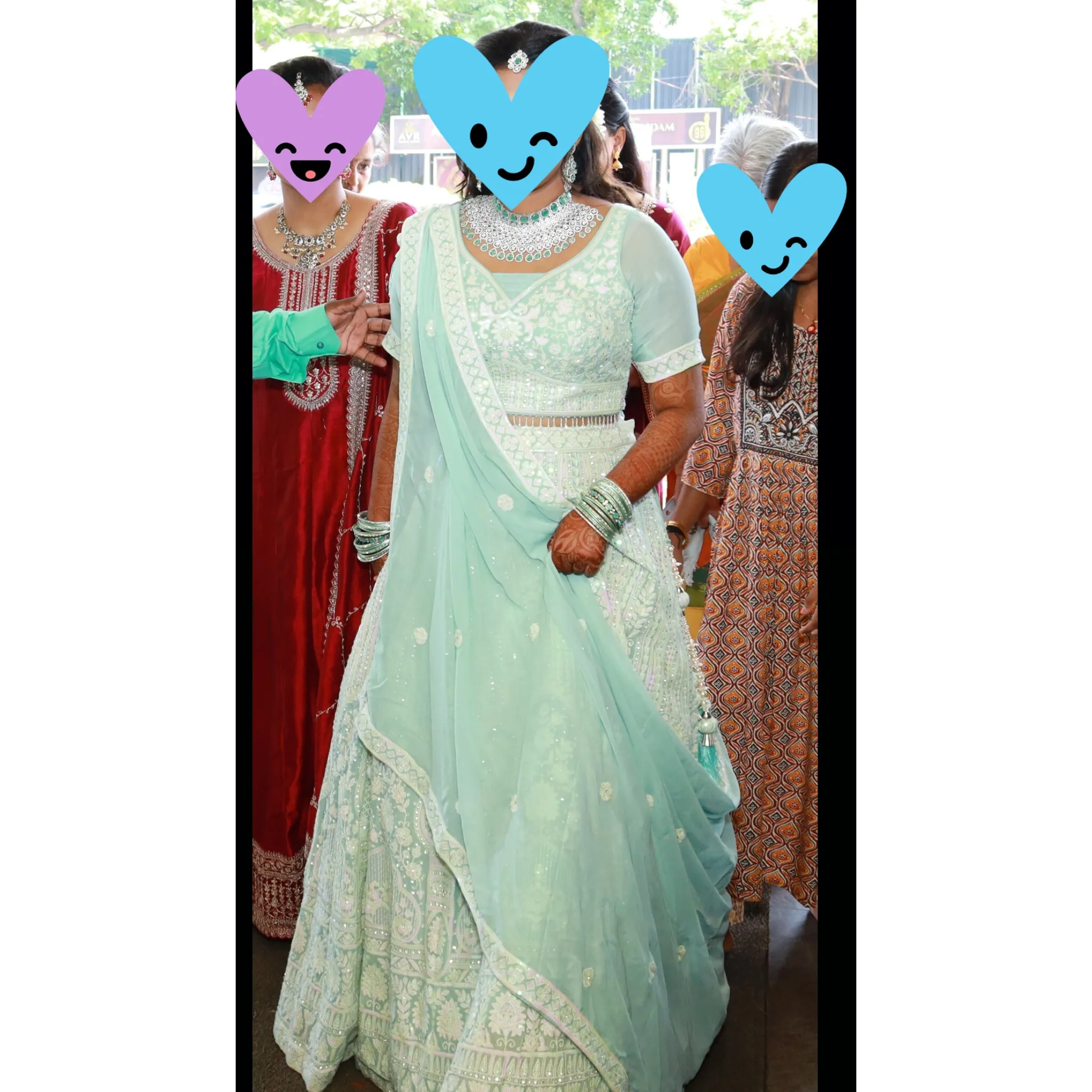 Icy blue bridal lehenga — 3