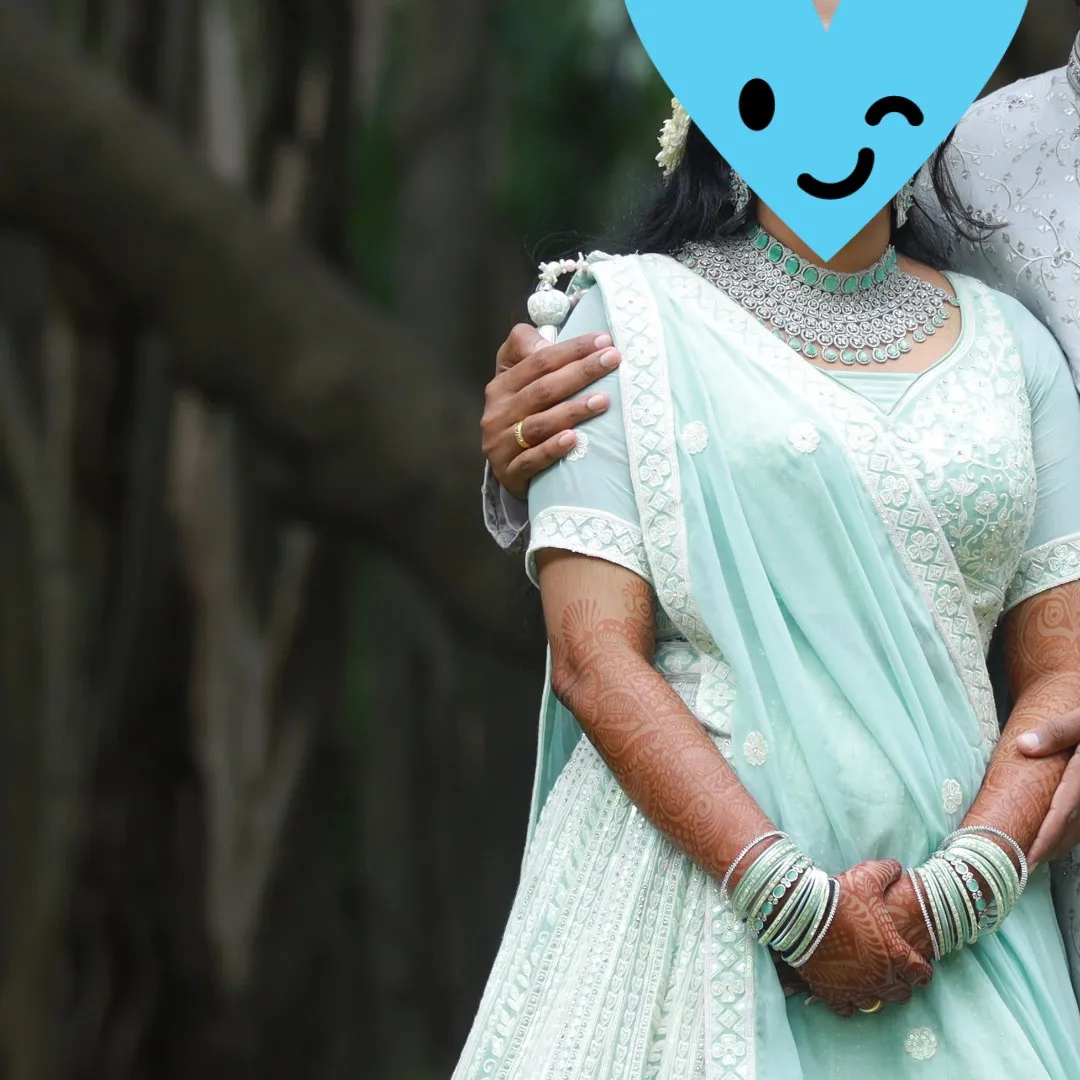 Icy blue bridal lehenga