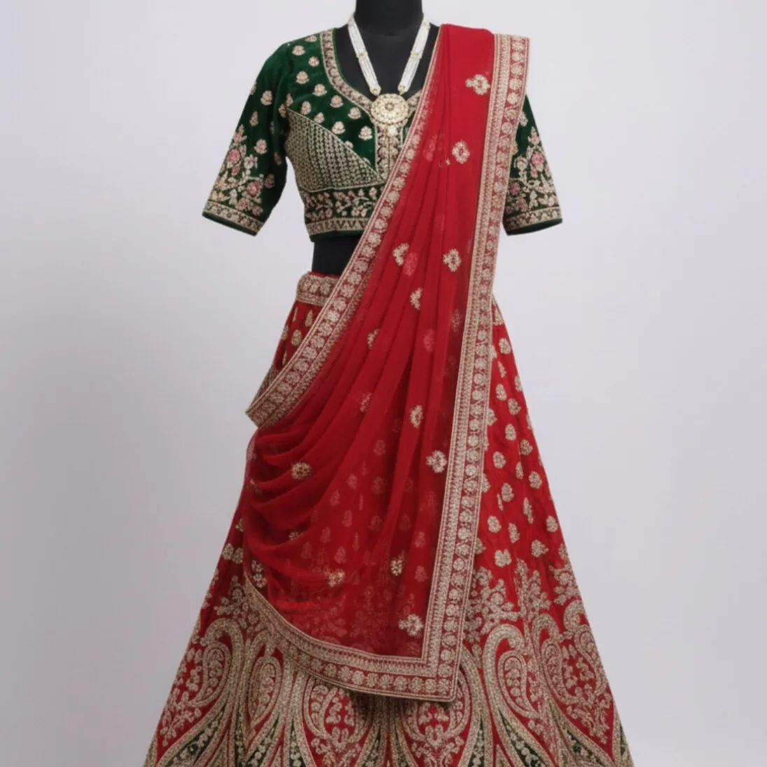 Bridal rani and green lehenga — 2