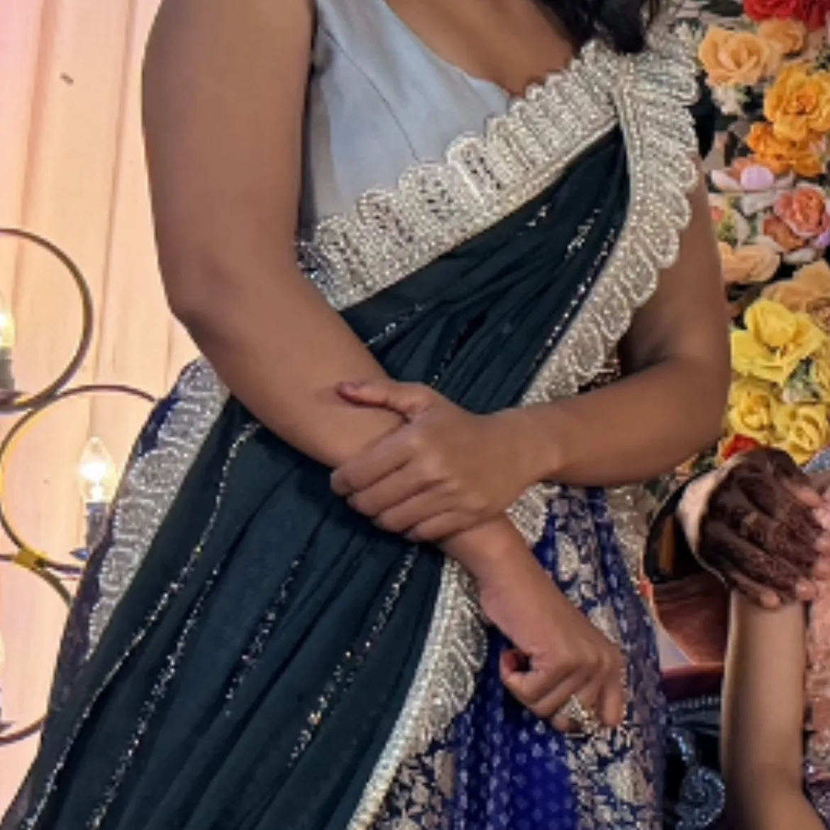 Sky Blue Lehenga with Green Dupatta for Sale for sale and rent — 3