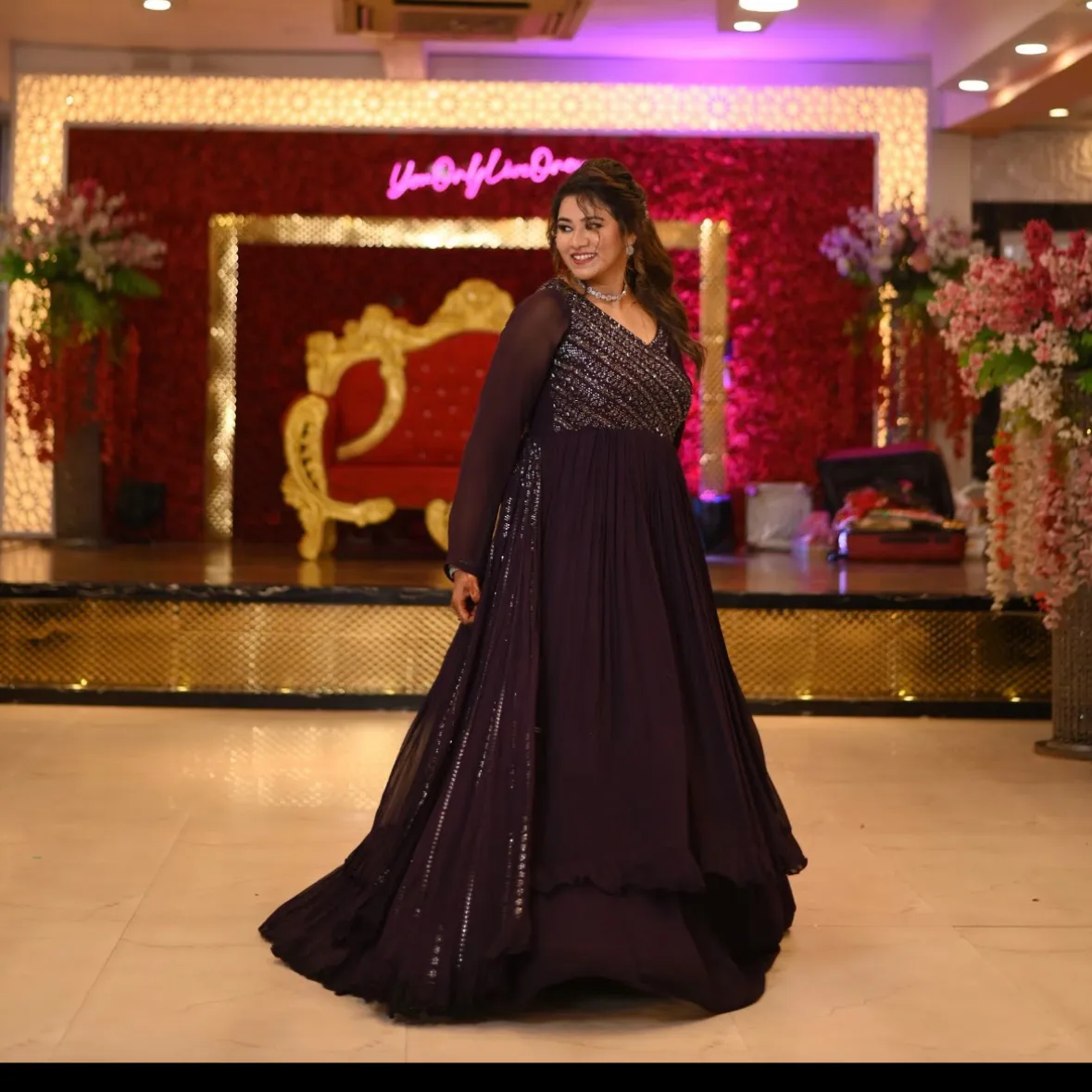 Royal Midnight Purple Designer Gown — 2