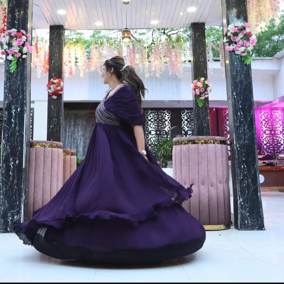 Royal Midnight Purple Designer Gown — 3