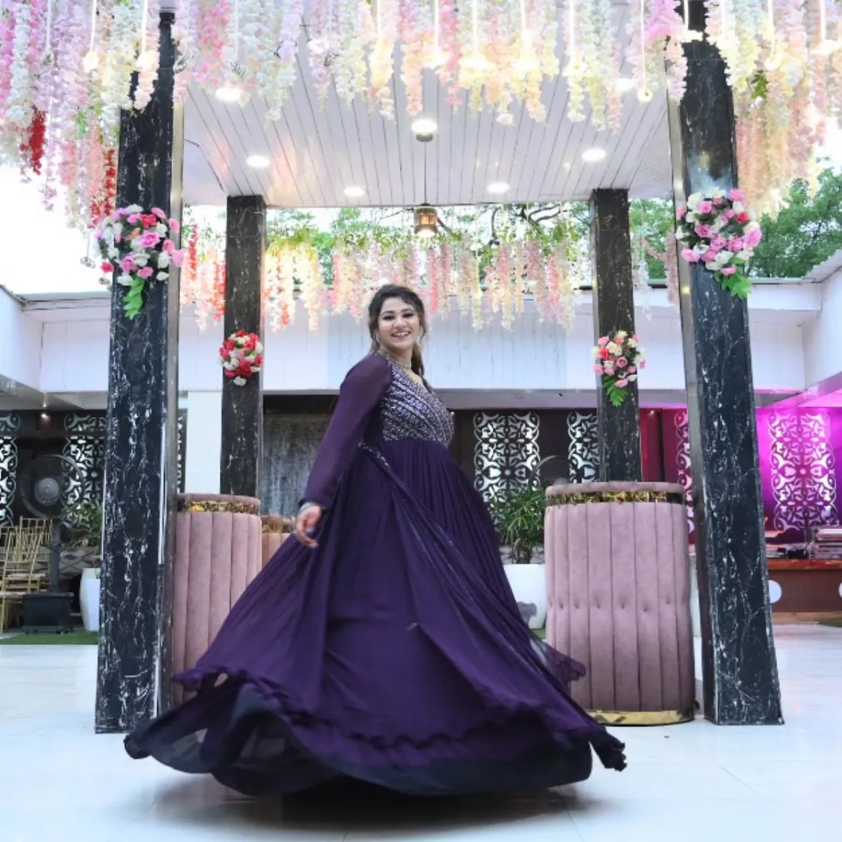 Royal Midnight Purple Designer Gown — 4