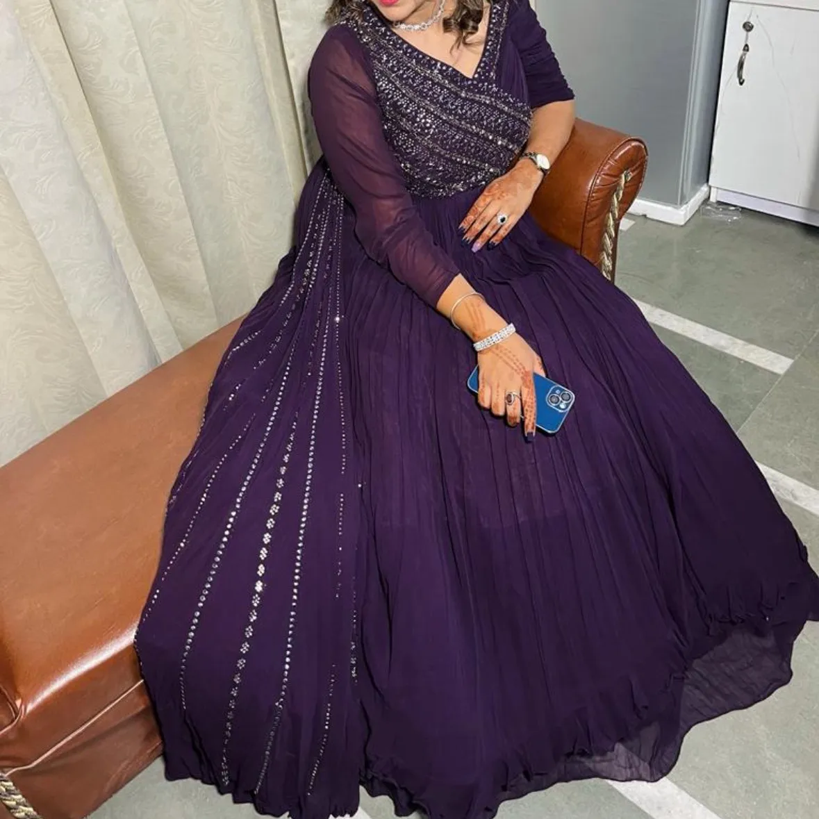 Royal Midnight Purple Designer Gown