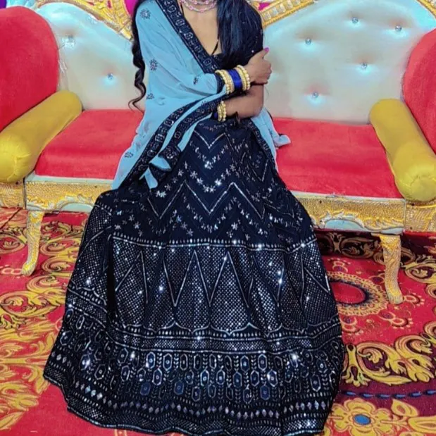 Black lehenga choli and stitched blouse — 3