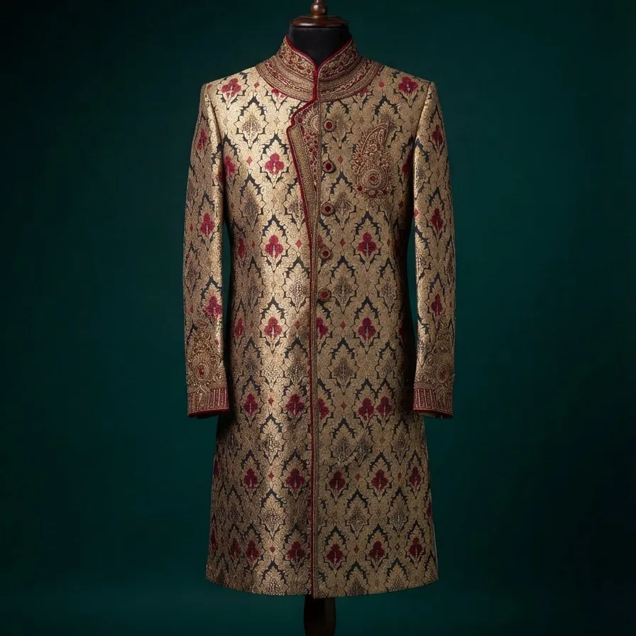 Indowestern sherwani bride wear party wear hand work design — 3