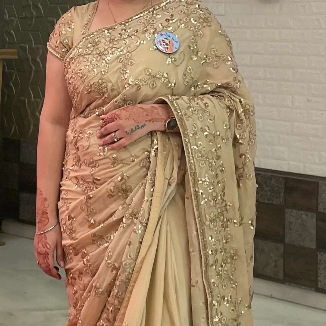Golden Sequin Saree