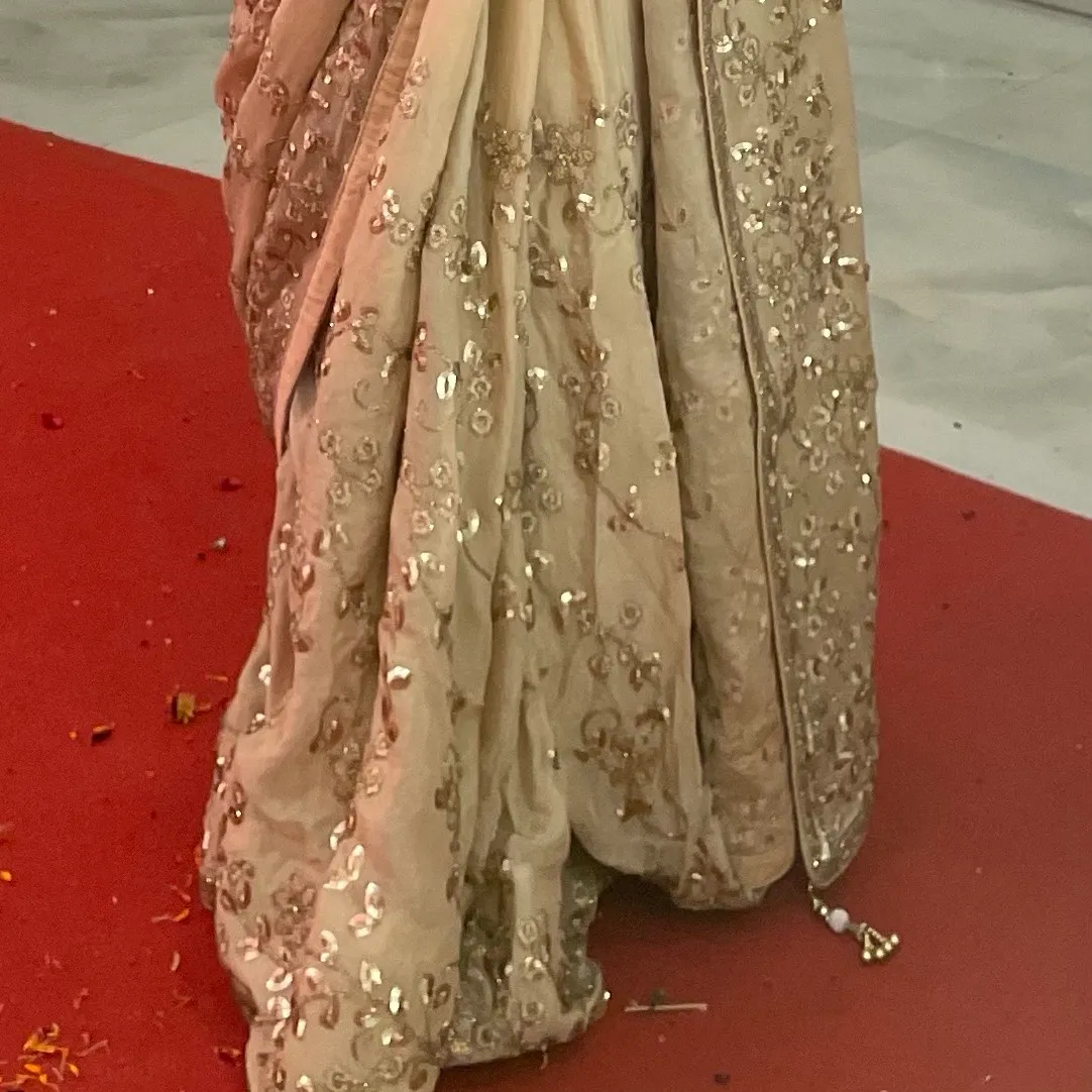 Golden Sequin Saree — 3