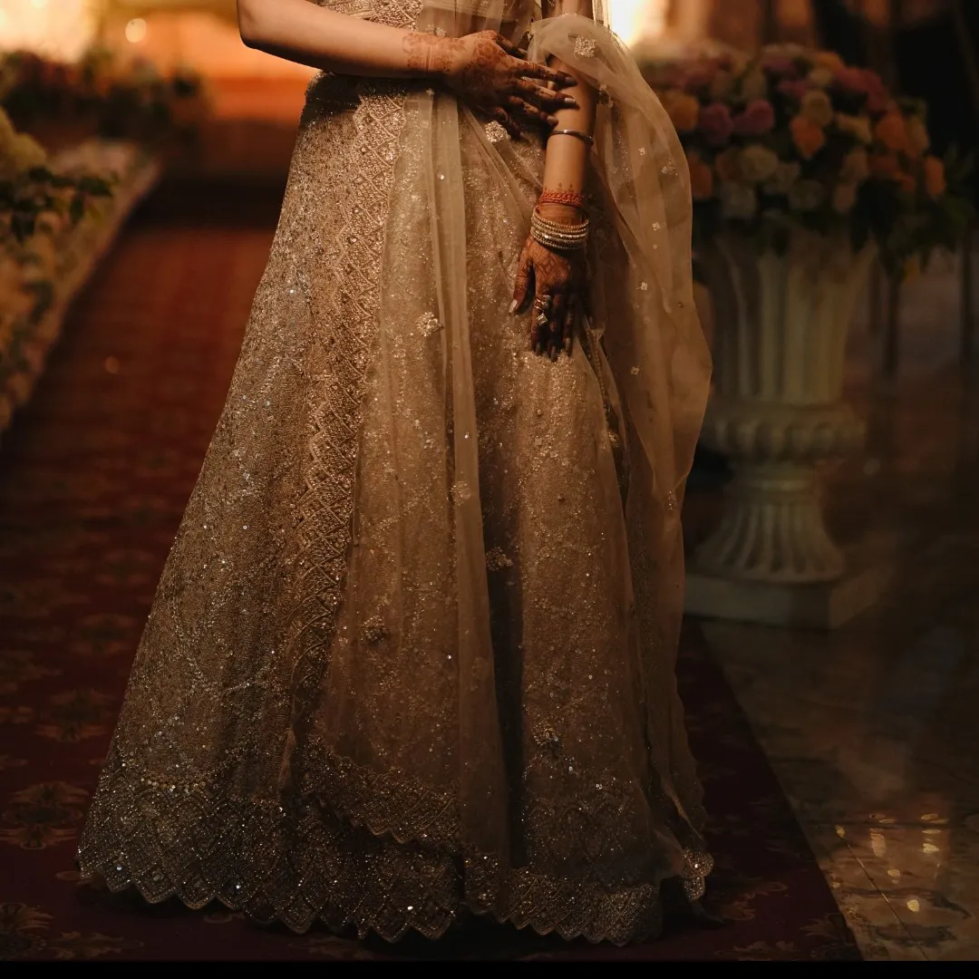Shimmery golden lehnga — 4